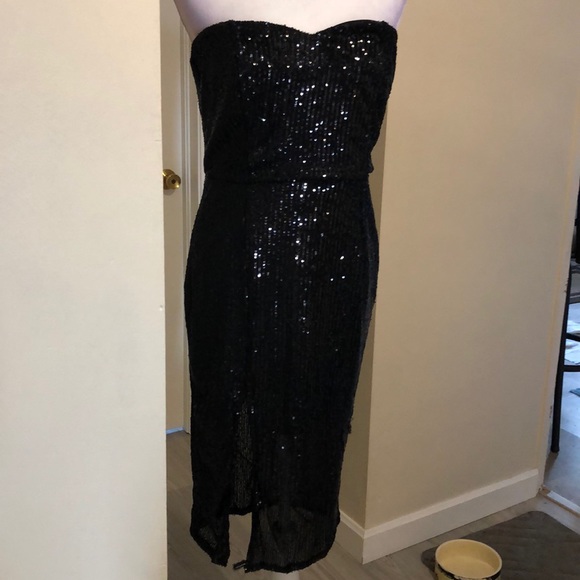 Fits 8-10 sweetheart high slits glitter midi - Picture 4 of 8